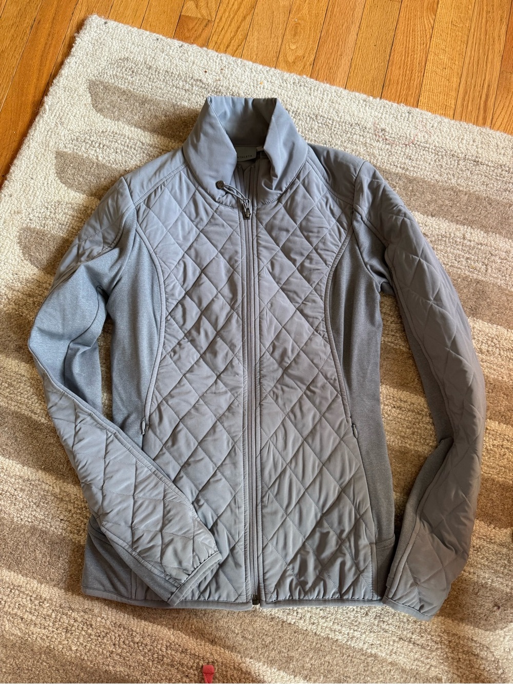 Athleta Quilted Grey Full-Zip Jacket